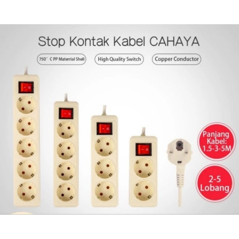 Stop Kontak Sambungan Kabel Wire Cok Listrik Saklar Panjang Sakelar On Off