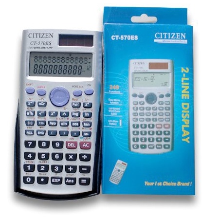 

Ready Kalkulator Scientific Citizen CT 570 Es . Kalkulator anak Sekolah BIG DISPLAY Citizen 570 ES Terupdate