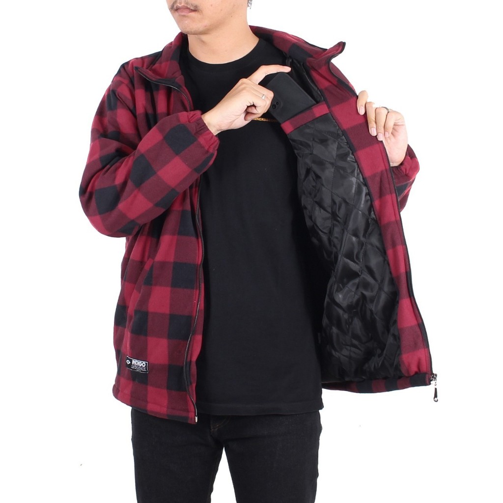 JAKET HARRINGTON POLAR 02 - JAKET PLAID SHIRT - JAKET TARTAN PRIA - JAKET KOTAK KOTAK - JAKET DAKRON