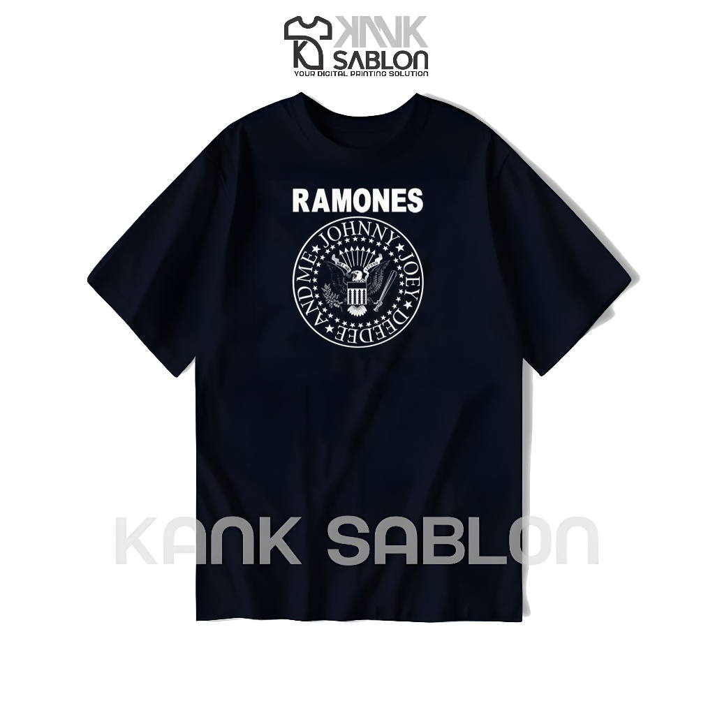 TYPE 09 - KANK SABLON - Kaos BAND "RAMONES" - T-shirt RAMONES - Kaos METAL - Baju ROCK - Kaos Band J