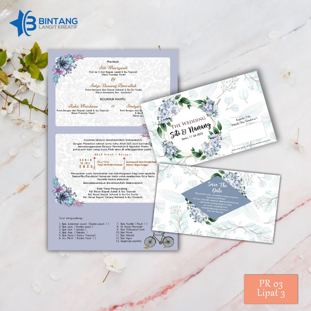 Undangan Pernikahan Lipat 3 Amplop | Undangan Amplop Lipat 3