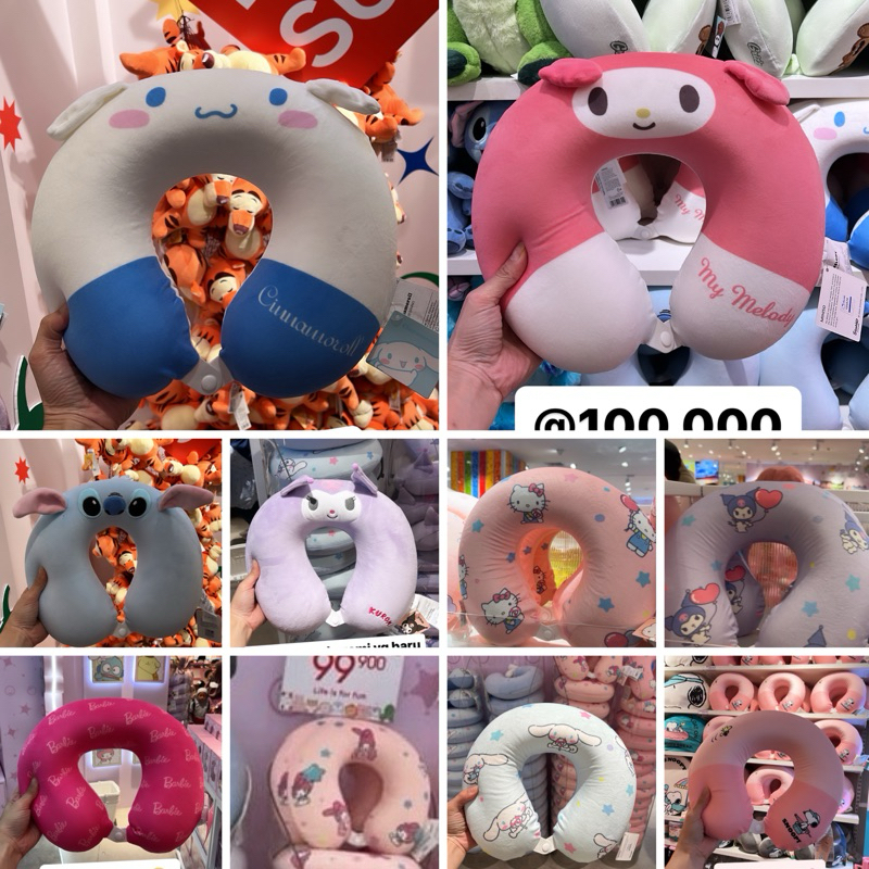 Bantal Leher Sanrio Barbie X Miniso | Pillow Neck Sanrio Kuromi Cinnamoroll MyMelody Hello kitty Bar