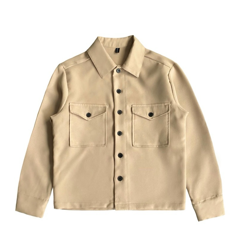 Mind double pocket lightweight overshirt khaki outer outerwear