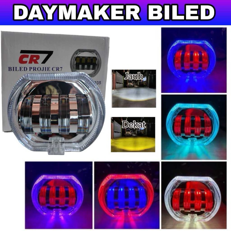 Lampu Utama LED Biled Projie CR7 Projie Biled Proji Biled 4 Lensa 8D Lampu Tembak Biled Projie Plus 