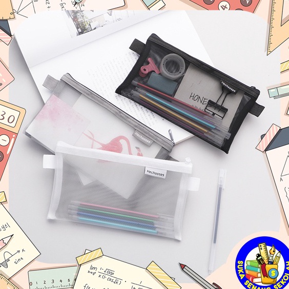 

Sale Kotak Pensil / Tempat Pensil Jaring Transparan SK0076 ➬✪✸