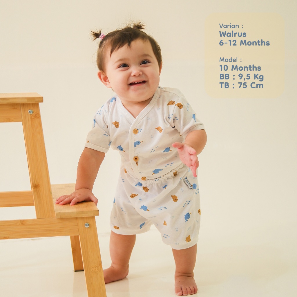 Nice Kids - ARCTIC COLLECTION Short Baby Pajamas (Motif Piyama 0-12 Bulan) Piyama Baju Tidur Anak Bayi Newborn Pattern Motif