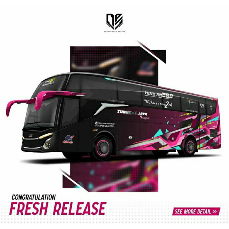 Miniatur Bus BLACK PINK JET BUS 5 Tunggal Jaya 1/50