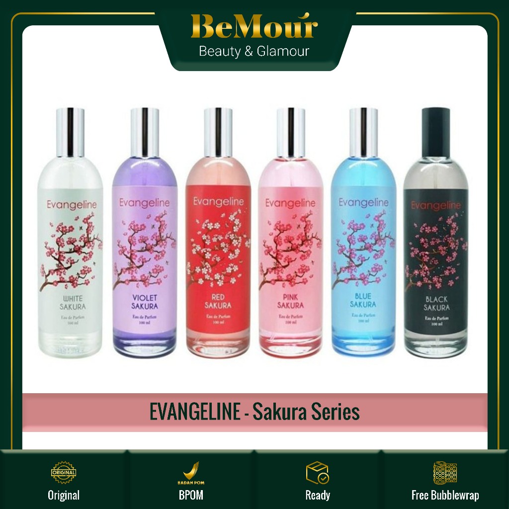 EVANGELINE - EAU DE PARFUM SAKURA SERIES ( 100 ml ) - Perfume Red / Blue / Black / White / Pink / Pu