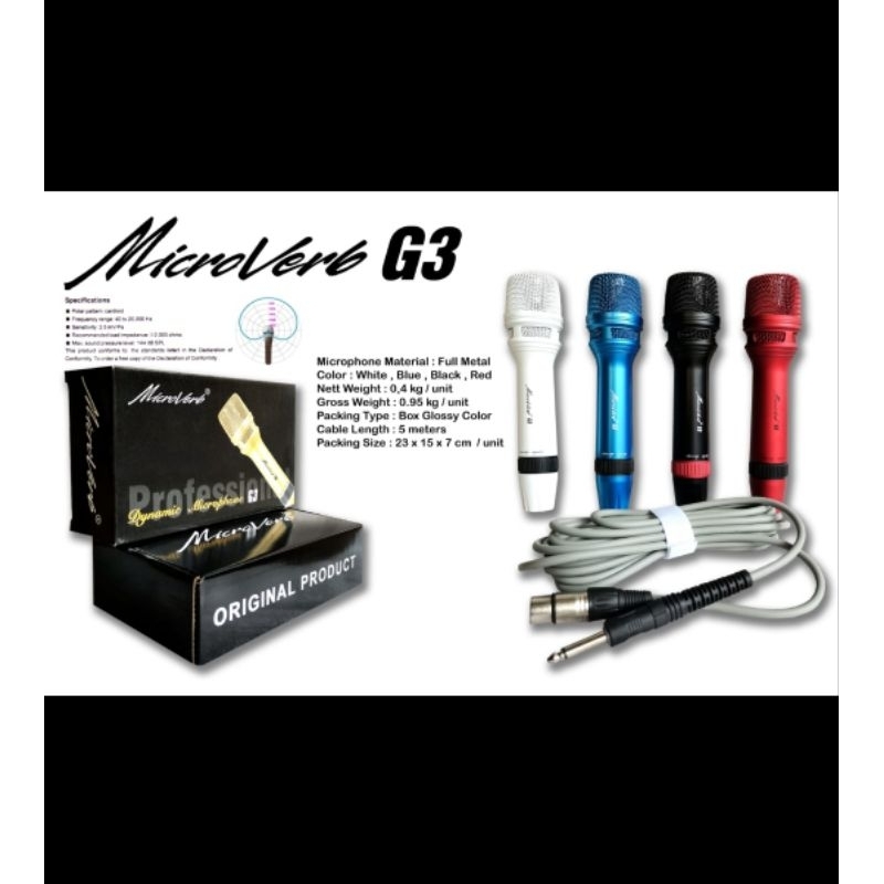 MIC KABEL MICROVERB 11G3 11 G3 MICROPHONE CABEL MODEL MIC ASHLEY