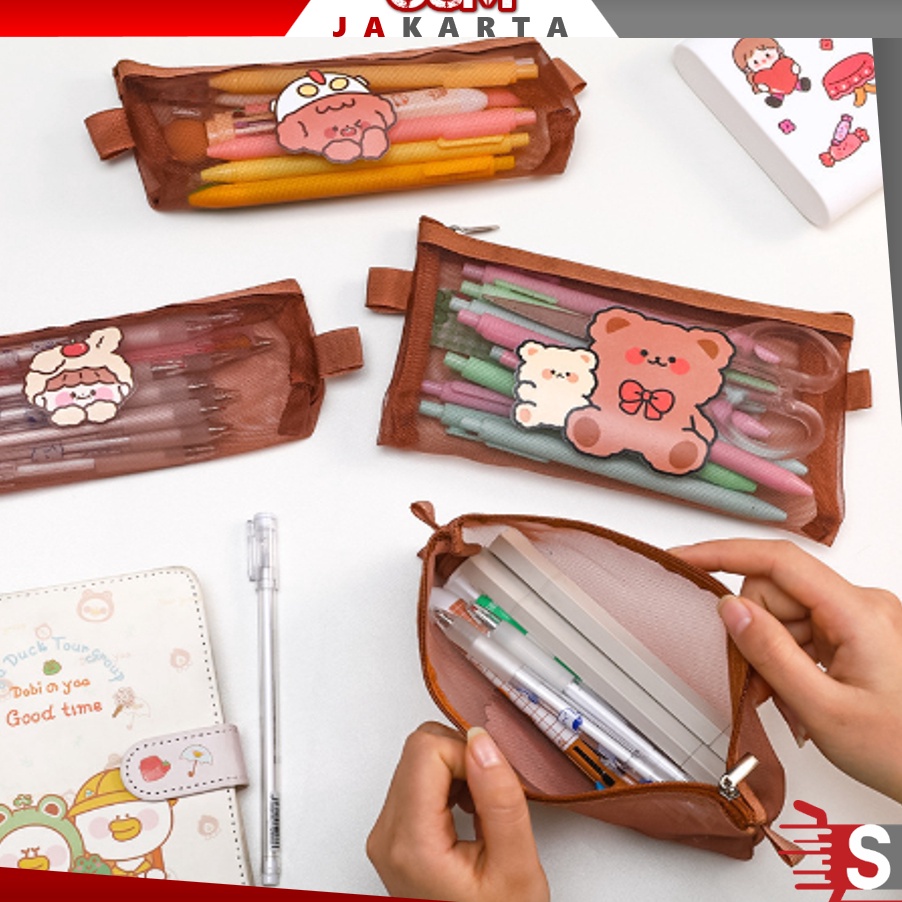 

Murah OSM JKT S5776 Tempat Pensil Zipper Coklat Motif / Tempat pensil jaring zipper transparant / Tempat Makeup Model Jaring Transparan ☇✯✱