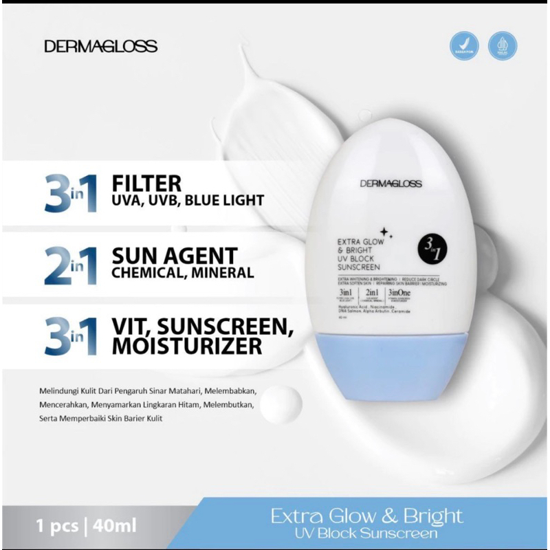 EXTRA GLOW & BRIGHTENING UV BLOCK SUNSCREEN | DERMAGLOSS