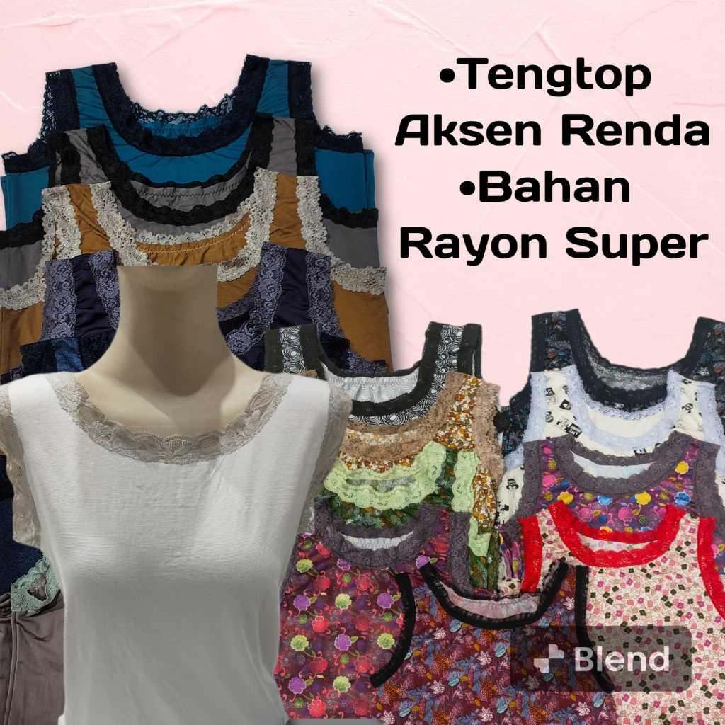 Tangtop Renda Wanita Spandek Rayon Premium Tebal Adem