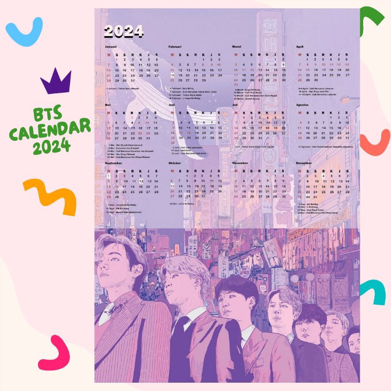 

Kalender BTS 2024 Exclusive Design Classic Bangtan Boys and Birthday