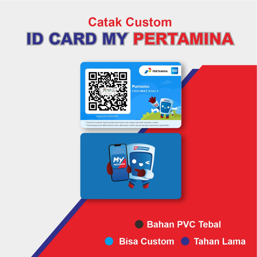 

KARTU PERTAMINA / cetak kartu prtamina / kartu pertamina / kartu bensin