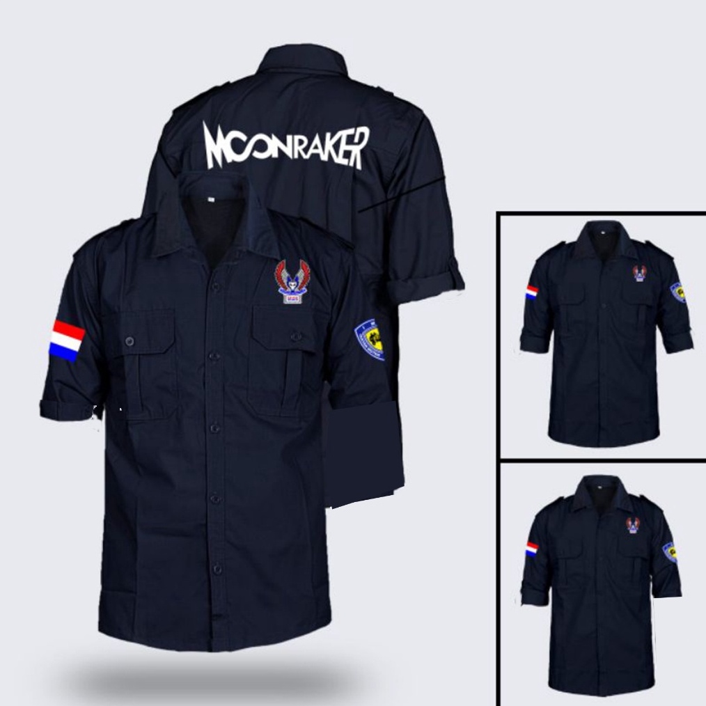 ♦ Paling Popular kemeja Moonraker PENDEK FULL BORDIR