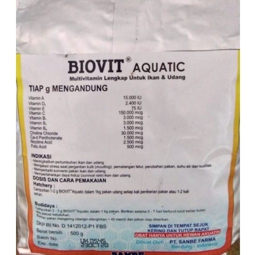 Multivitamin untuk Pertumbuhan Ikan dan Udang - BIOVIT Aquatic