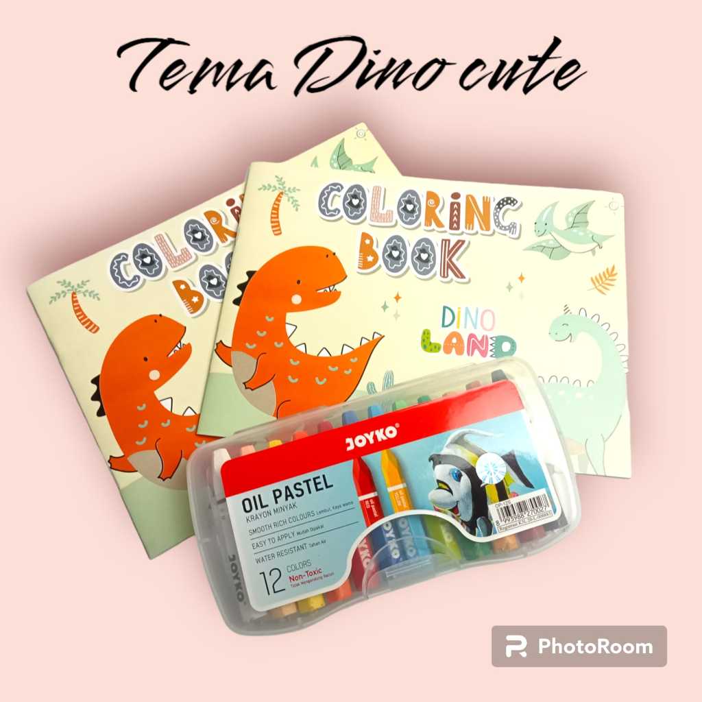 PAKET SOUVENIR ULANG TAHUN ANAK BUKU MEWARNAI DAN CRAYON JOYKO BESAR