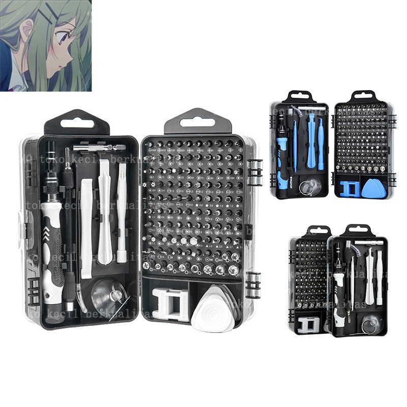 Obeng Set Obeng Set Mini 115 pcs Servis Reparasi Handphone Kacamata Jam Komplit