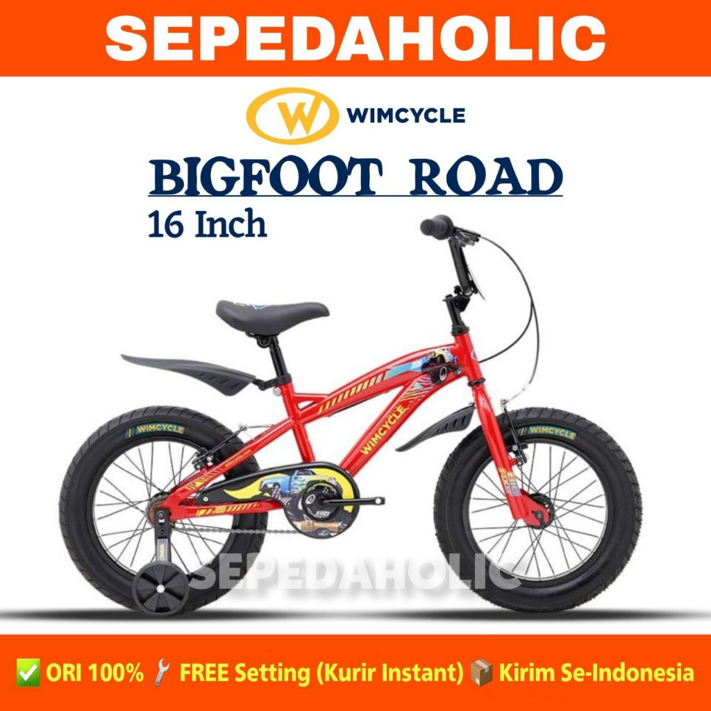 Sepeda Anak Laki BMX WIMCYCLE BIGFOOT ROAD Series Ukuran 16 18 Inch Ban Jumbo 3.0