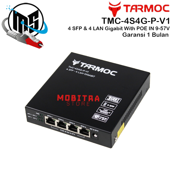 Ethernet Fiber Switch 4 SFP 4 LAN Gigabit | Media Converter FO