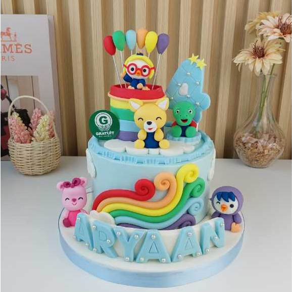 

CAKE TEMA PORORO UK 15CM / KUE ULANG TAHUN CUSTOME