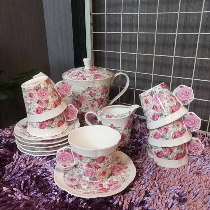 gelas set / gelas 1 set / gelas shabby chic / gelas porcelain / gelas cantik / cangkir 1 set / mug /