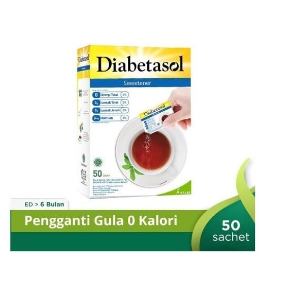 

Diabetasol Sweetener Gula Sukralosa Rendah Kalori 50 Sachets