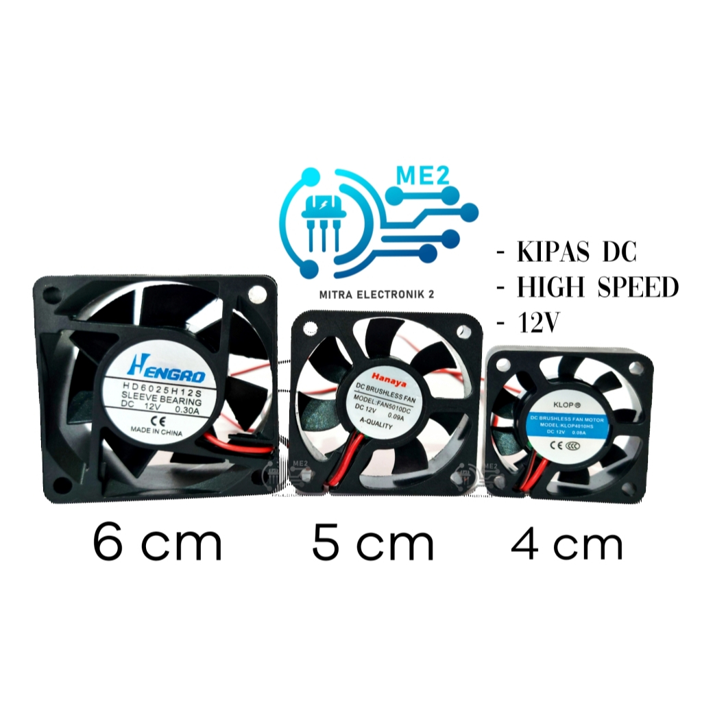 Kipas Amplifier Dc 12volt 6 cm 5 cm 4 cm High Speed