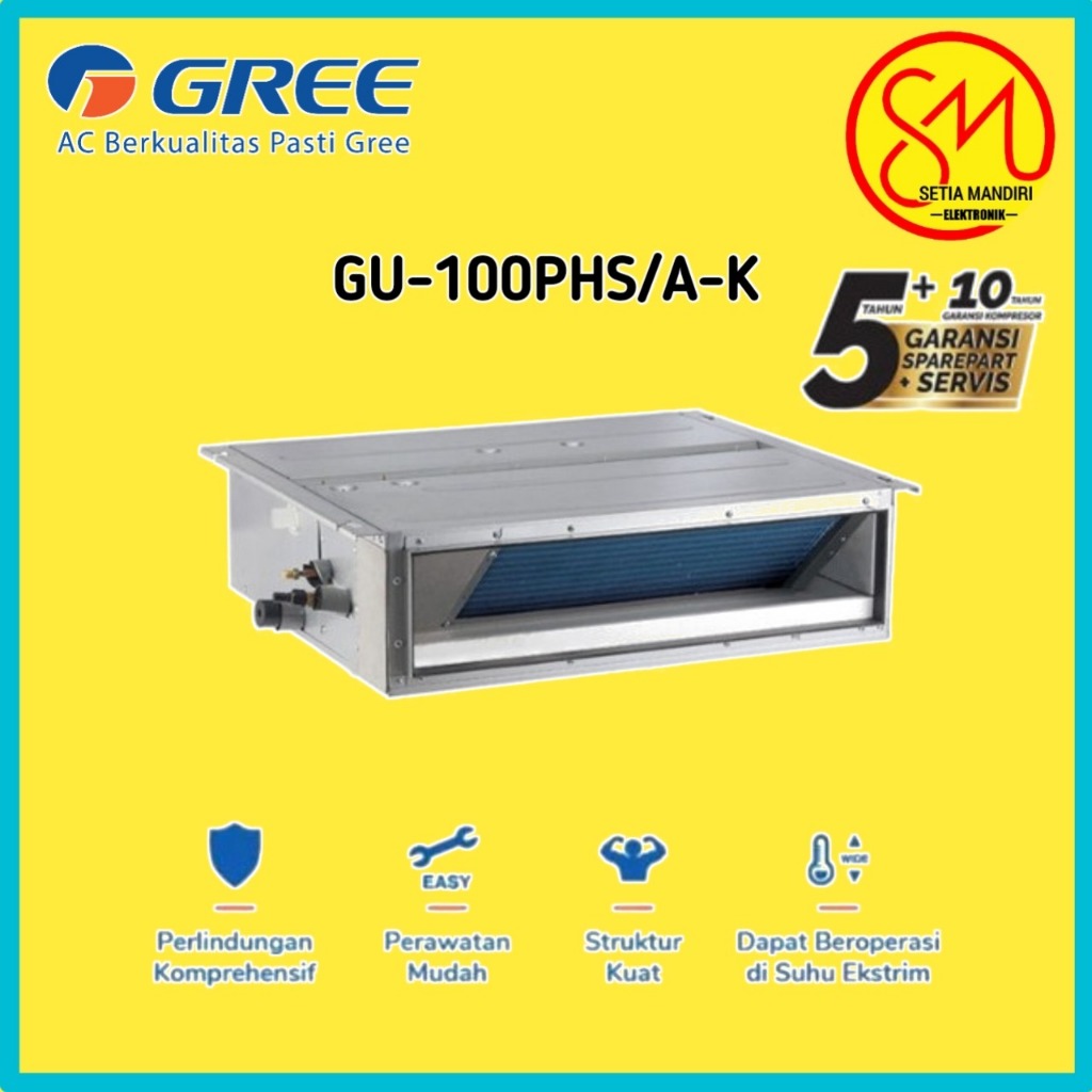 Gree AC Ceiling Ducted Standard 4 PK ( 3 Phase ) - GU100PHS/A-K