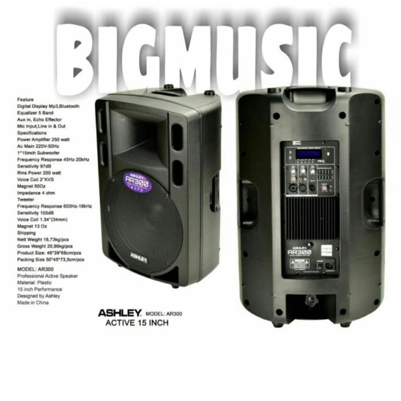 Speaker Aktif Ashley AR 300 Original Active AR300 15 inch Bluetooth