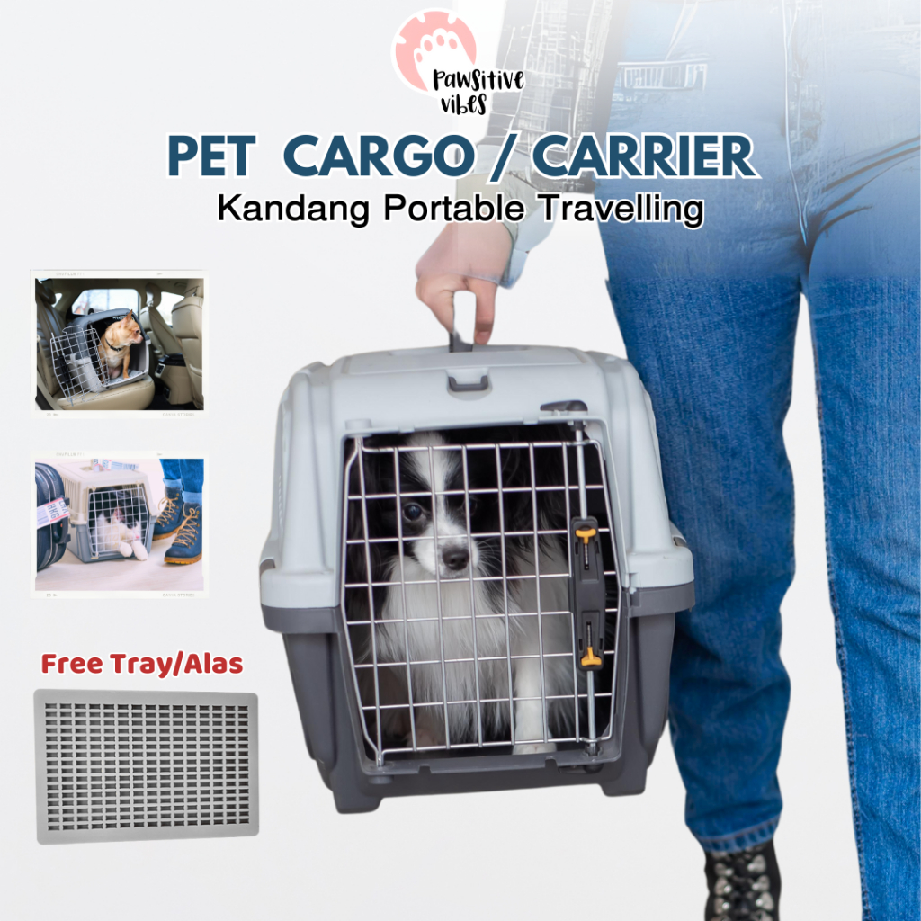 KANDANG KUCING / PET CARGO / PET CARRIER / KANDANG KELINCI / KANDANG MUSANG /ADA TRAY PINTU BESI COD