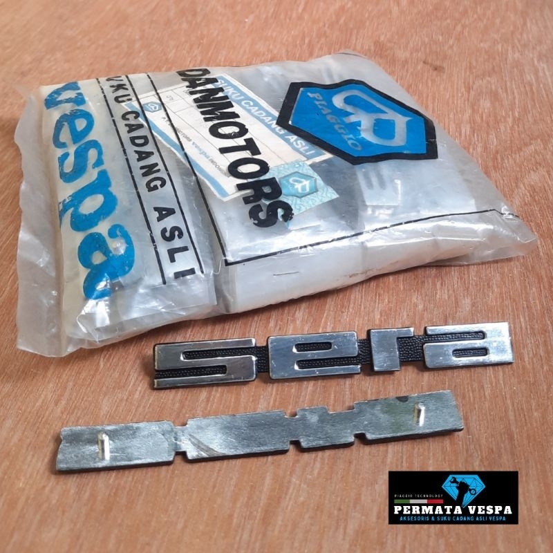 Emblem Vespa SERA Strada P150S P150SE Original Danmotor Biru NOS