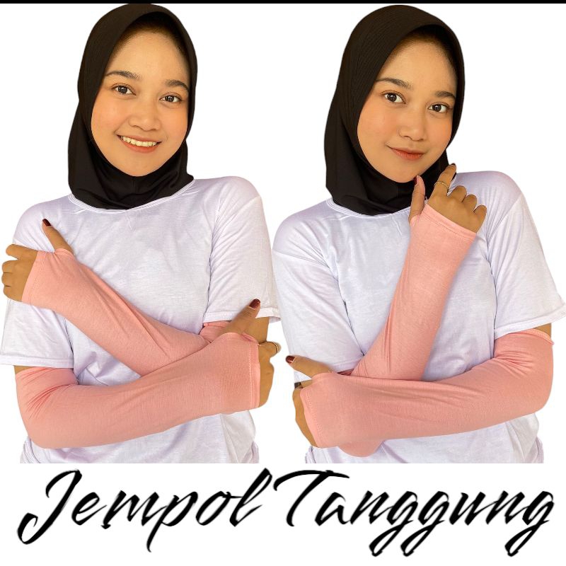 Manset Tangan Jempol Handsock Wanita Polos Pendek