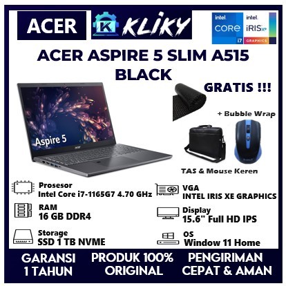 Laptop Ultrabook Acer Aspire 5 Intel Core i7 Ram 16Gb Ssd 1Tb Black