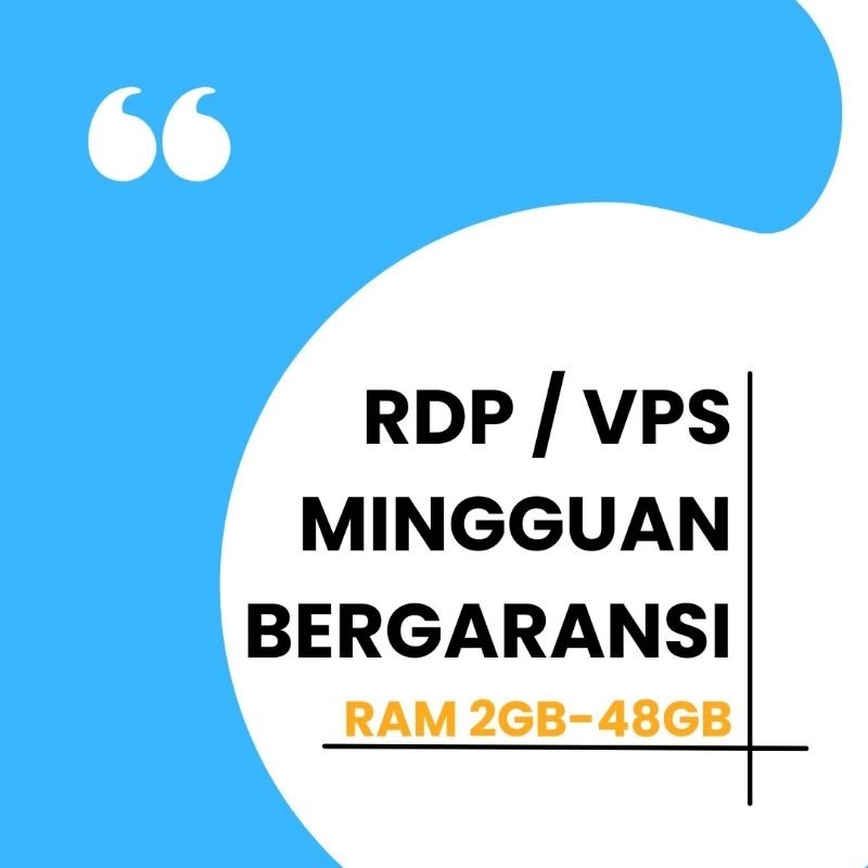 RDP & VPS MINGGUAN MURAH BERGARANSI