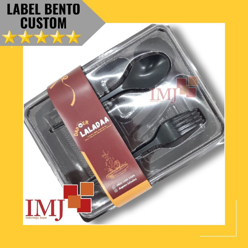 LABEL BENTO CUSTOM label box makanan bento
