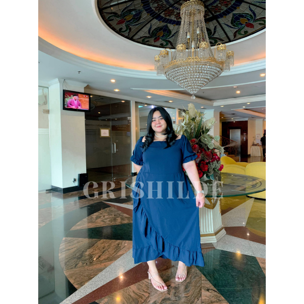 Dress Sabrina Irise Wanita SILVANA korea A Line Bodycon Maxi Casual Natal pesta Party Style Dres Kor