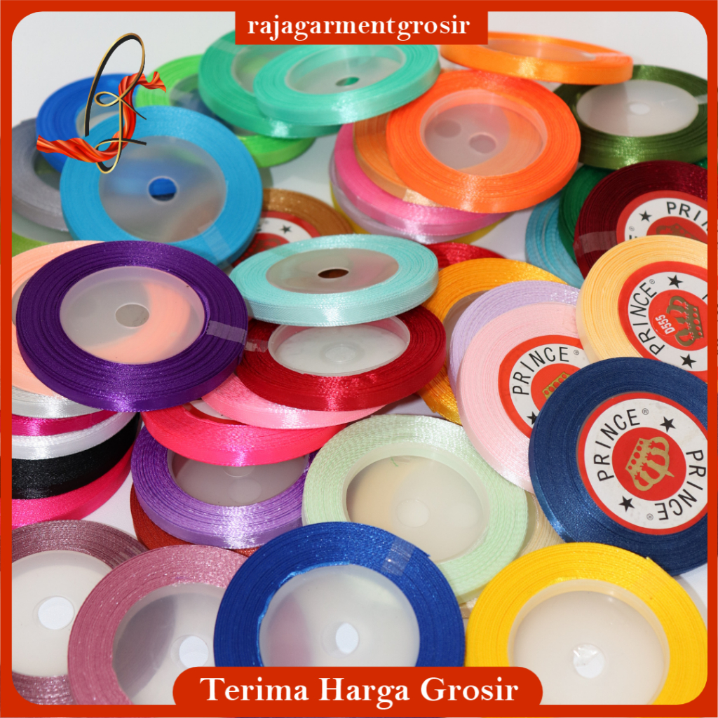 

Pita Satin 3/8 inchi / Pita Satin Warna / Pita Satin Polos 3/8 inchi