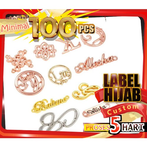 Pabrik plat alloy stainless merk hijab tas dompet aksesoris custom bandung