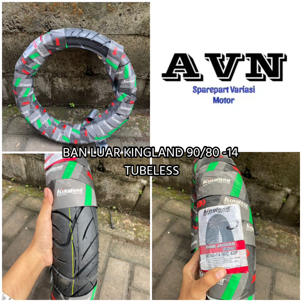 BAN LUAR KINGLAND 90/80 -14 TUBELESS || BAN LUAR MATIC KINGLAND 90/80 -14 TL TUBLESS