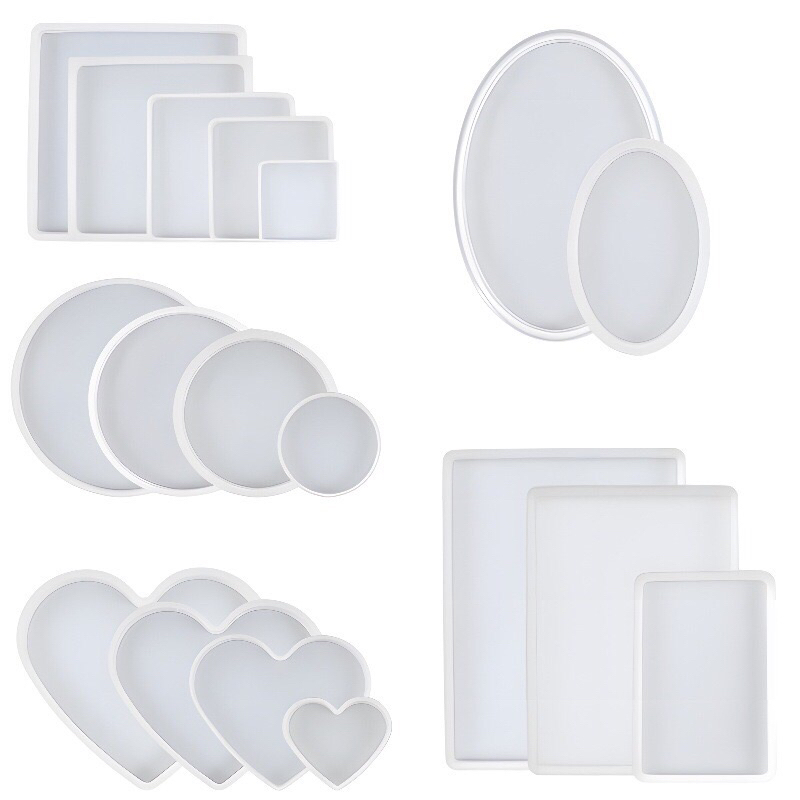 cetakan silikon nampan / cetakan resin bulat / cetakan resin kotak / cerakan resin hati / cetakan re