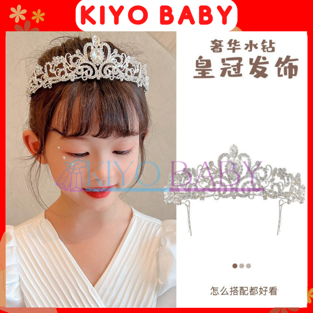 B-004 | MAHKOTA PRINCESS DIAMOND SILVER ANAK/MAHKOTA PESTA ANAK/MAHKOTA TIYARA ANAK MEWAH/MAHKOTA AN