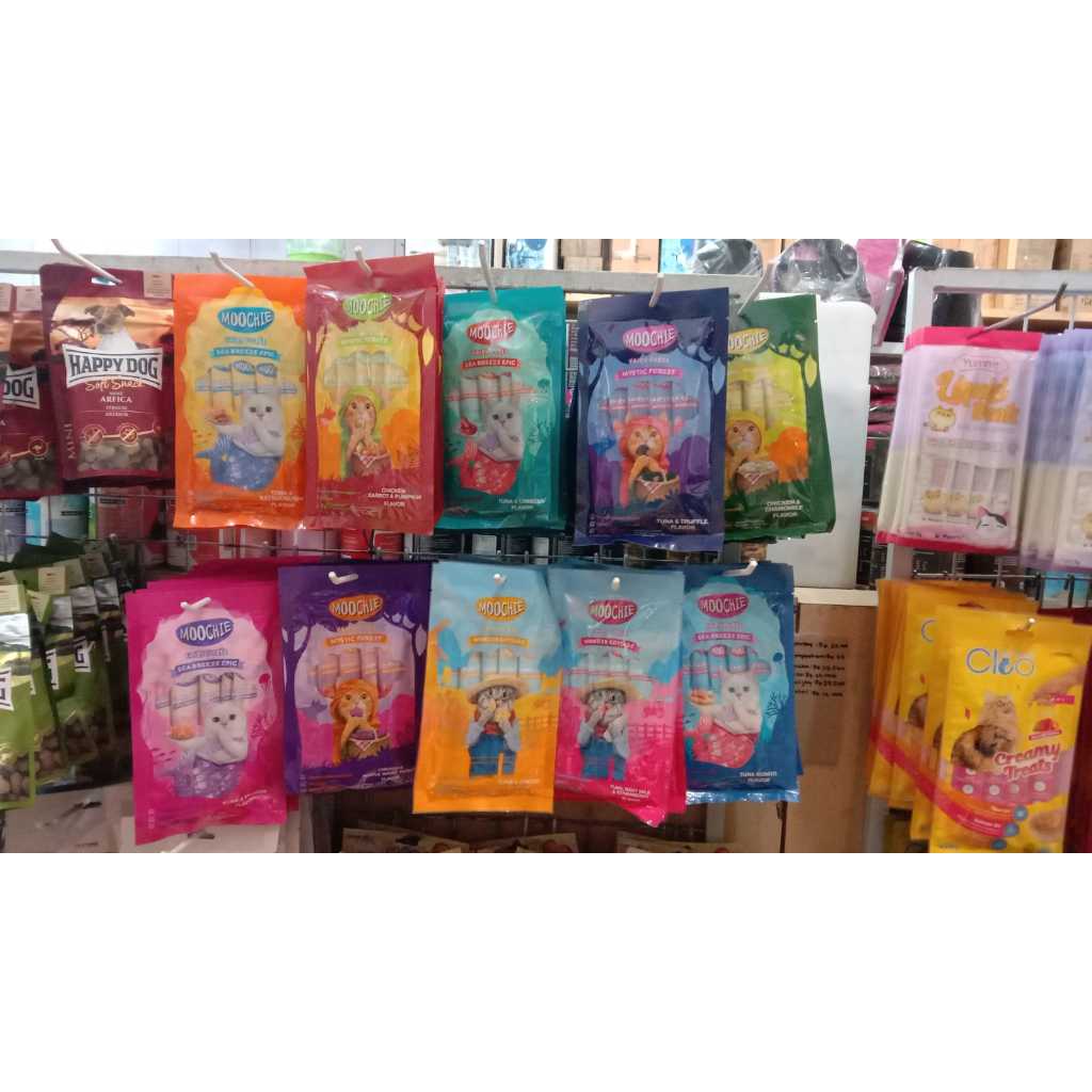 Fairy Puree Treat MOOCHIE CREAMY TREATS 5X15G Makanan Kucing Camilan Cemilan Cat Creamy rasa Ayam Tu