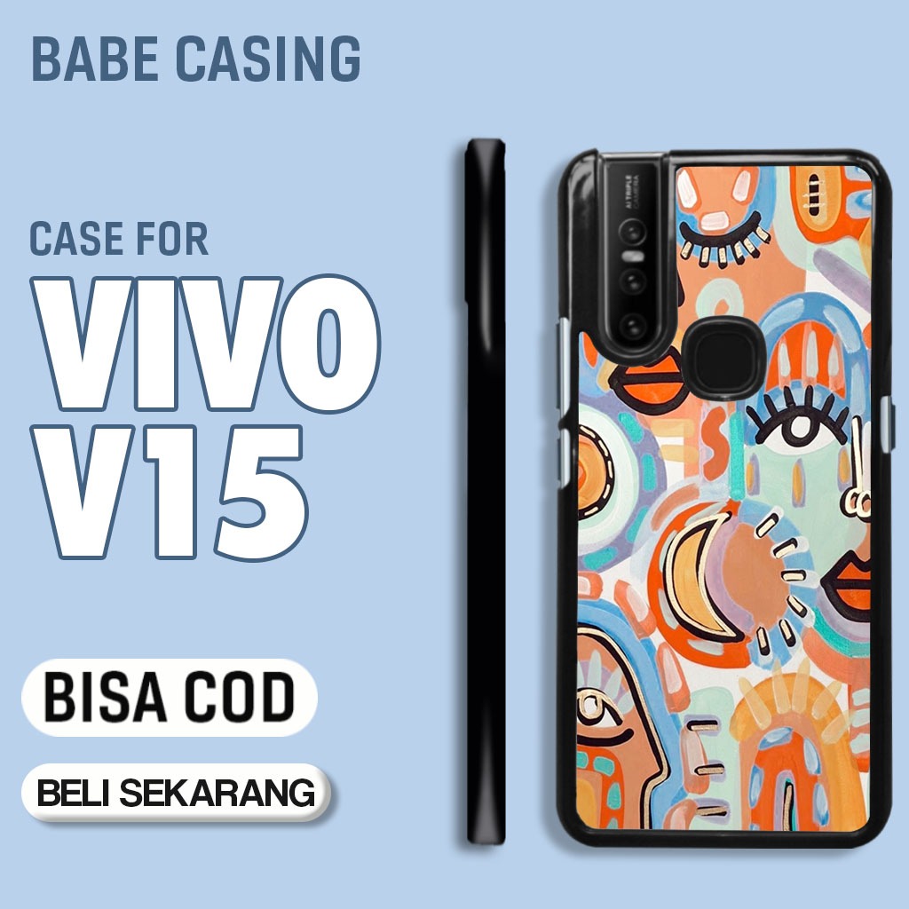 case hp vivo V15 terbaru aesthetic doodle art kartun bear lotso hitam estetik keren lucu unik casing