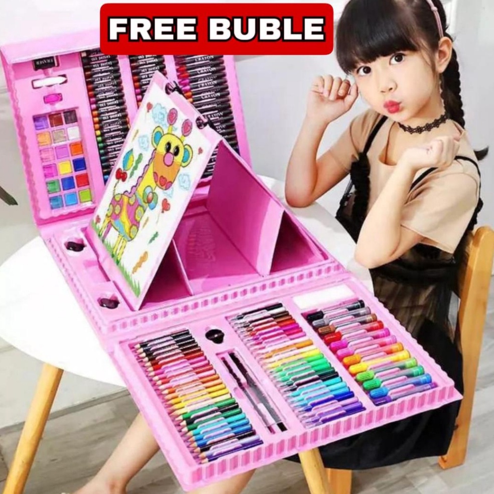 

Mur4h Art Full Set Crayon 208 pcs / Krayon Alat Lukis Anak Pensil Warna Cat Air Perlengkapan Mewarnai Set 150 pcs Big Discount