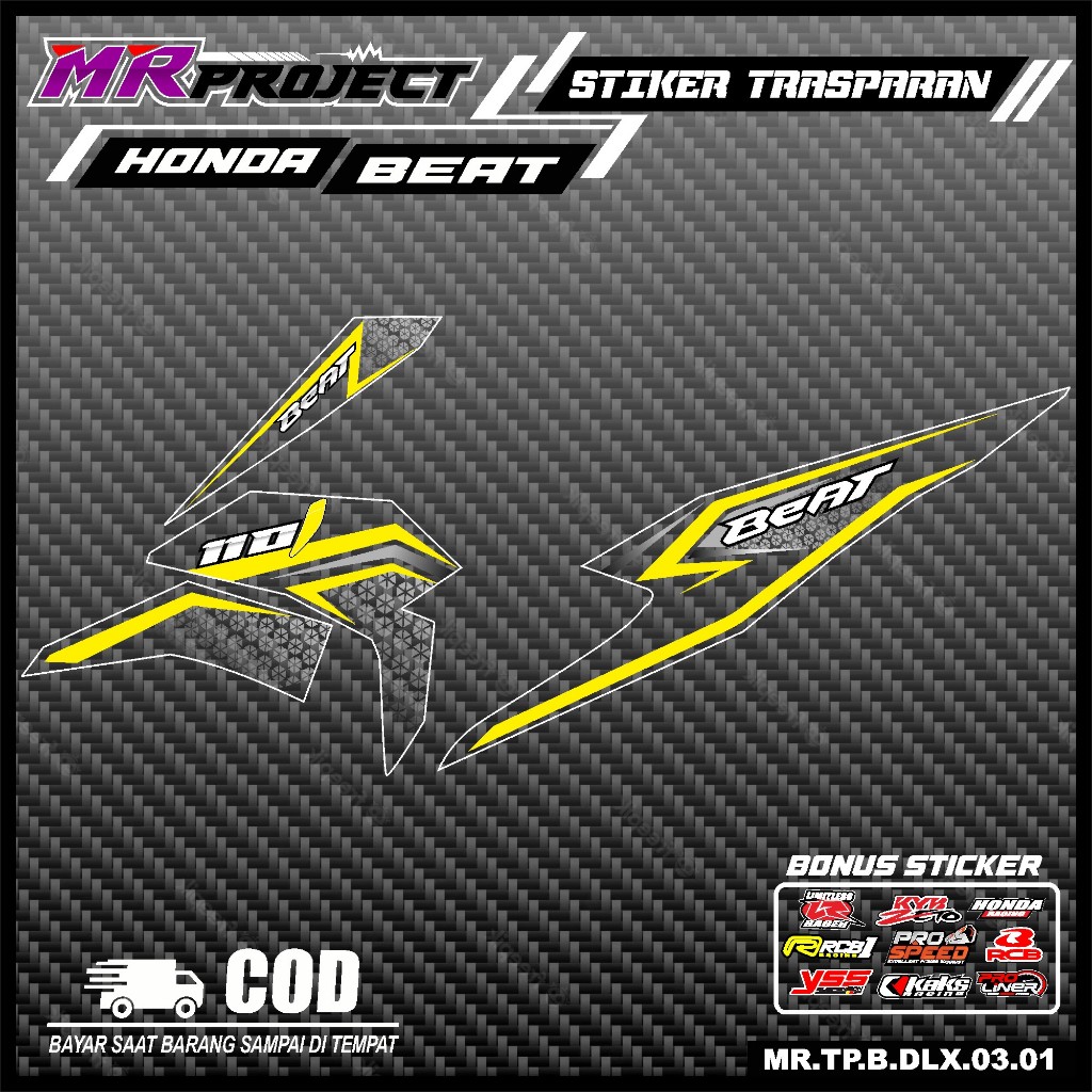 Striping Transparan Beat Deluxe NEW Street 2020-2023, striping Stiker UV Transparan Beat Deluxe NEW 