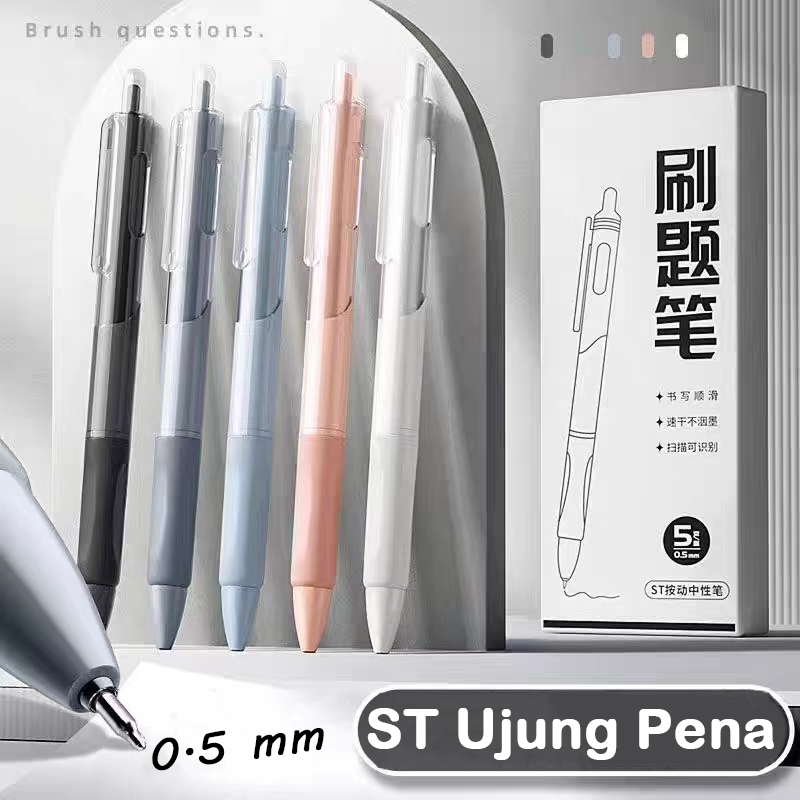 

1pc 0.5mm Bolpen Gel ST Bulpen Pena Tinta Warna Hitam - Stazionario