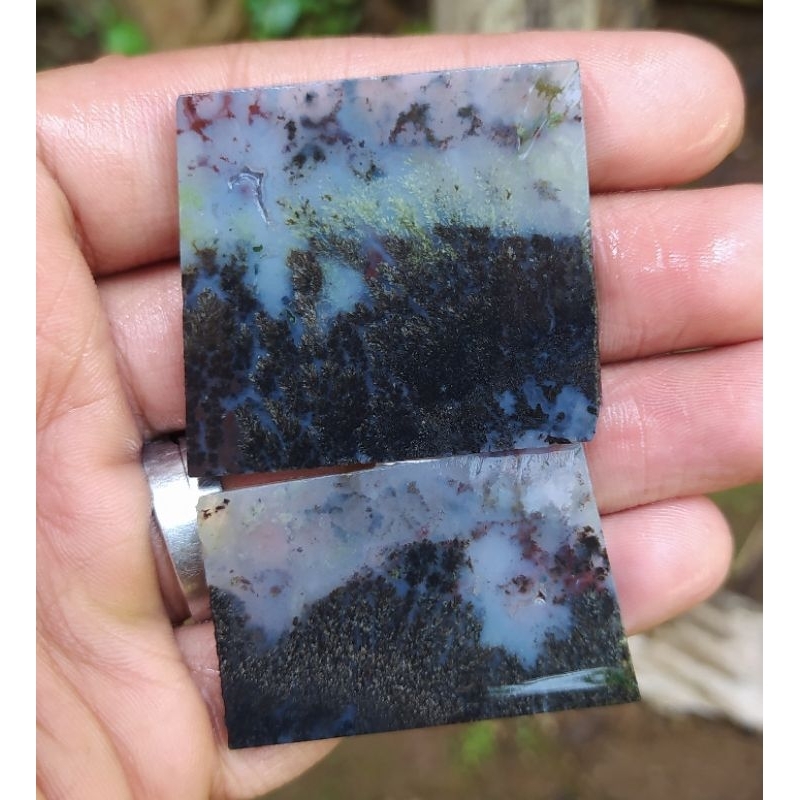 batu akik bahan lempengan pancawarna batu garut motif rande cristal