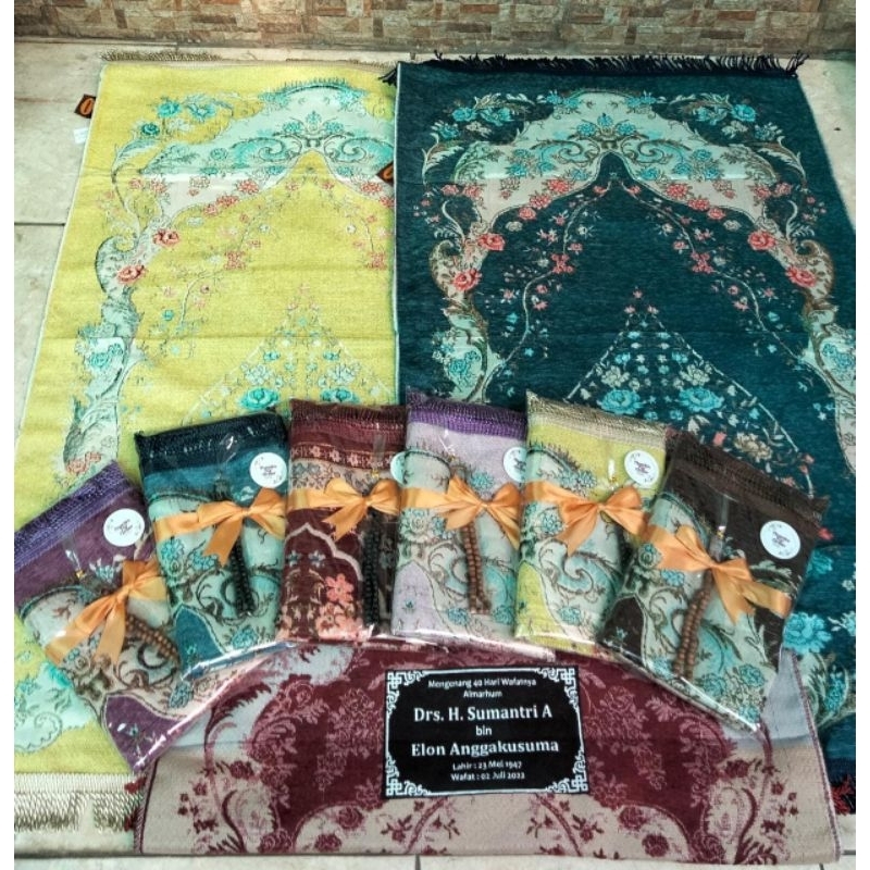 SAJADAH TAHLILAN SOUVENIR SAJADAH FREE KEMASAN DAN bisa sablon