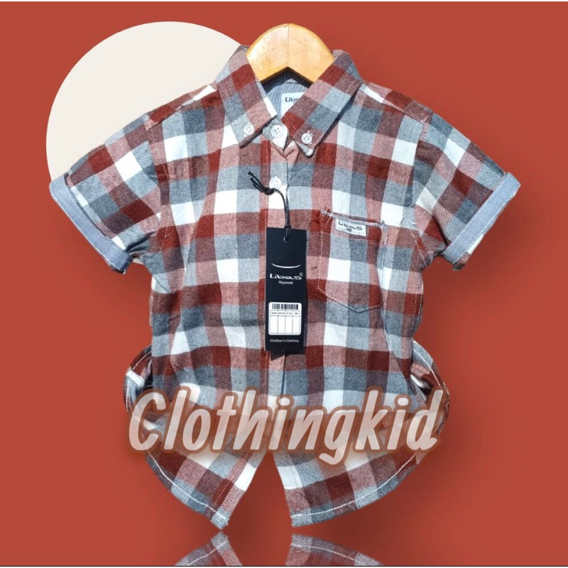 BEST SELLER KEMEJA ANAK LAKI-LAKI 6 BULAN-12 TAHUN FLANEL/PLANEL MOTIF KOTAK LENGAN PENDEK PREMIUM Q